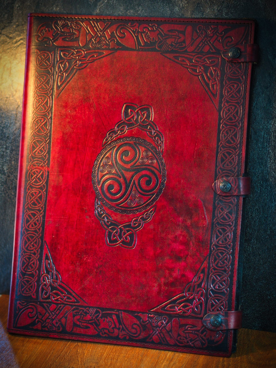 Leather Tree of Life Celtic Knot Journal, Welsh Embossed Notebook