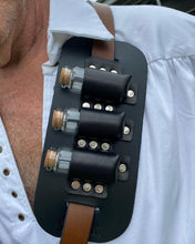 Load image into Gallery viewer, SteamPunk/Medieval Leather Vial holder pouch to attach to a belt