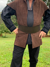 Load image into Gallery viewer, Medieval/Viking Leather Belt with Shaped Front - Individually Handmade