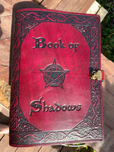 Load image into Gallery viewer, Book of Shadows with Pentagram Leather Journal A4