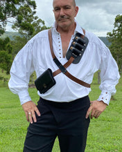 Load image into Gallery viewer, SteamPunk/Medieval Leather Vial holder pouch to attach to a belt