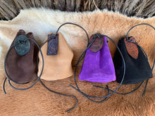 Load image into Gallery viewer, Medieval Suede Leather Pouches Individually handmade - Coin Pouch - Drawstring Pouch
