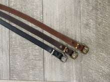 Load image into Gallery viewer, Leather Belt Full Grain - Individually Handmade with removable buckle 1.5"/38mm Choice of 3 colours