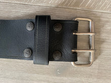 Load image into Gallery viewer, Wide Leather Belt Full Grain - Individually Handmade with removable buckle 4"/100mm wide