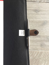 Load image into Gallery viewer, A4 Leather Journal Cover - Celtic Fairies with corner pieces border - Green