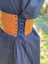 Load image into Gallery viewer, Steampunk/Medieval/Viking/ Lace up Leather Belt with front clasps
