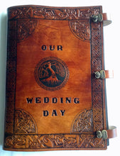 Load image into Gallery viewer, Leather Wedding Album Tree of Life brown