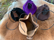Load image into Gallery viewer, Medieval Suede Leather Pouches Individually handmade - Coin Pouch - Drawstring Pouch
