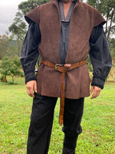 Load image into Gallery viewer, Medieval/Viking Leather Belts with Antique Brass Ring 1.5"