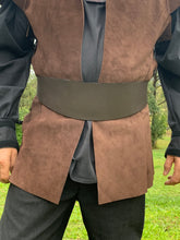 Load image into Gallery viewer, Medieval/Viking Leather Belt with Shaped Front - Individually Handmade