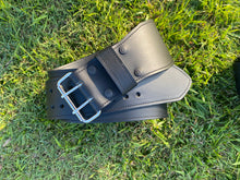 Load image into Gallery viewer, Wide Leather Belt Full Grain - Individually Handmade with removable buckle 4"/100mm wide