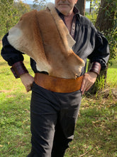 Load image into Gallery viewer, Medieval/Viking Leather Belt with Shaped Front - Individually Handmade