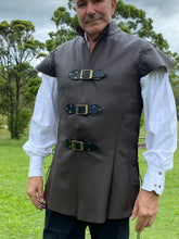 Load image into Gallery viewer, Medieval Leather Tunic or Jerkin - with lace up sides and Sleeves