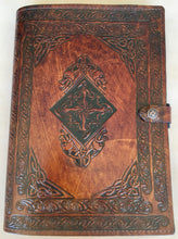 Load image into Gallery viewer, 4 Elements of Life with Gargoyles leather journal A4