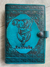 Load image into Gallery viewer, A5 Leather Journal Cover - Australian Koala - Teal