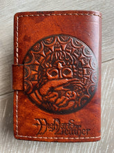 Load image into Gallery viewer, A7 Leather Notebook Cover - Celtic Mother Earth - Brown