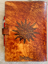 Load image into Gallery viewer, A5 Leather Journal Cover - Celtic Tree of Life with double chain of Life Border - Brown - with Clasp