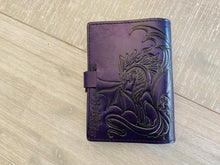 Load image into Gallery viewer, A6 Leather Journal Cover - Celtic Dragon 4 - Purple