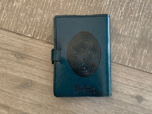 Load image into Gallery viewer, A6 Leather Journal Cover - Celtic Knots - Green