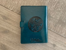 Load image into Gallery viewer, A6 Leather Journal Cover - Celtic Cross - Green