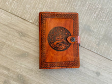 Load image into Gallery viewer, A6 Leather Journal Cover - Celtic Mother Earth - Brown
