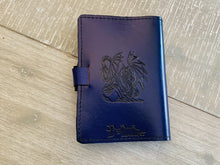 Load image into Gallery viewer, A6 Leather Journal Cover - Celtic Mind Body Spirit - Purple
