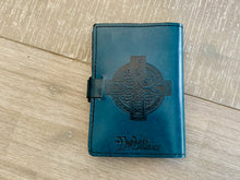 Load image into Gallery viewer, A6 Leather Journal Cover - Celtic Square Knot - Teal