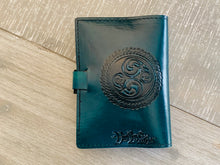Load image into Gallery viewer, Copy of A6 Leather Journal Cover - Celtic Unity - Green