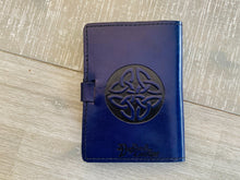 Load image into Gallery viewer, A6 Leather Journal Cover - Celtic 4 Elements of Life - Purple