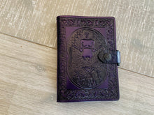 Load image into Gallery viewer, A6 Leather Journal Cover - Celtic Goddess of the Well - Purple