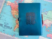 Load image into Gallery viewer, A4 Leather Journal Cover - Celtic Mother Earth - Green