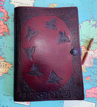 Load image into Gallery viewer, fairy leather journal burgundy