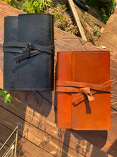 Load image into Gallery viewer, A5 Wrap around Leather Journal Cover - choice of 3 colours