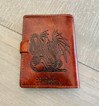 Load image into Gallery viewer, A6 Leather Journal Cover - Celtic Dragon 1 - Brown