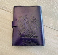 Load image into Gallery viewer, A6 Leather Journal Cover - Celtic Dragon 1 - Purple