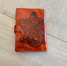 Load image into Gallery viewer, A6 Leather Journal Cover - Celtic Welsh Dragon - Brown