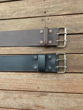 Load image into Gallery viewer, Wide Leather Belt Full Grain - Individually Handmade with removable buckle 3"/75mm wide