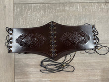 Load image into Gallery viewer, Medieval/Viking/ Lace up Leather Corset Belt