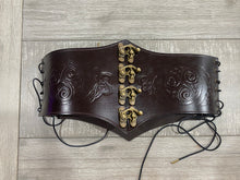 Load image into Gallery viewer, Steampunk/Medieval/Viking/ Lace up Leather Belt with front clasps
