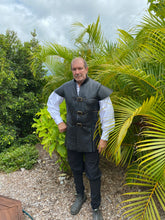 Load image into Gallery viewer, Medieval Leather Tunic or Jerkin - with lace up sides and Buckle front