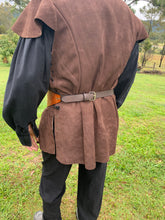 Load image into Gallery viewer, Medieval/Viking Leather Belt with Shaped Front - Individually Handmade
