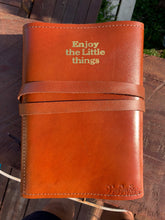 Load image into Gallery viewer, A5 Wrap around Leather Journal Cover - choice of 3 colours