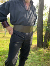 Load image into Gallery viewer, Medieval/Viking Leather Belt with Shaped Front - Individually Handmade