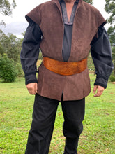 Load image into Gallery viewer, Medieval/Viking Leather Belt with Shaped Front - Individually Handmade