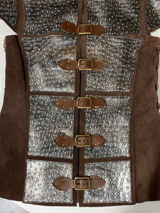 Medieval Suede Tunic or Jerkin with armour & optional Buckle detail