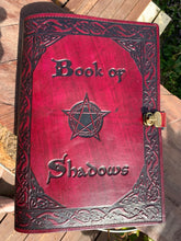 Load image into Gallery viewer, Book of Shadows with Pentagram Leather Journal A4
