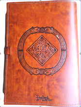 Load image into Gallery viewer, Mirrored Sisters Celtic Leather Journal A4
