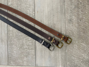 Leather Belt Full Grain - Individually Handmade with removable buckle 1.25"/32mm Choice of 3 colours