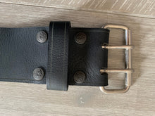 Load image into Gallery viewer, Wide Leather Belt Full Grain - Individually Handmade with removable buckle 4&quot;/100mm wide
