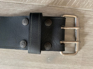 Wide Leather Belt Full Grain - Individually Handmade with removable buckle 4"/100mm wide